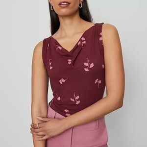 floral drape cowl tank